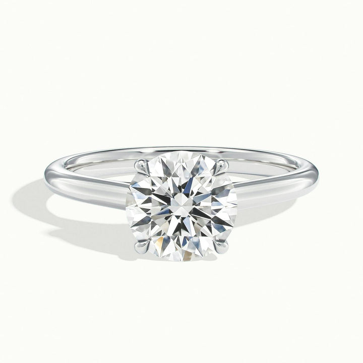 Evadne Round Moissanite Engagement Ring